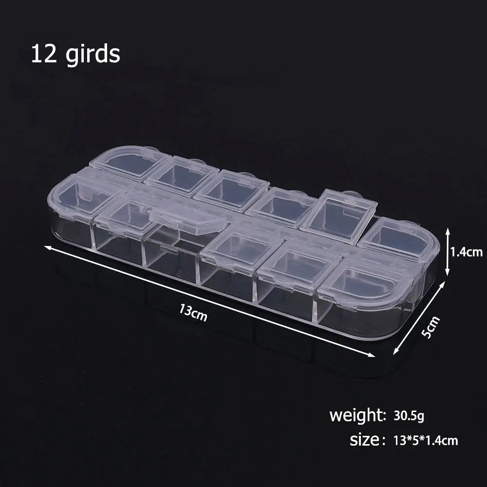 Compartments Plastic Storage Box Organizer Jewelry Container