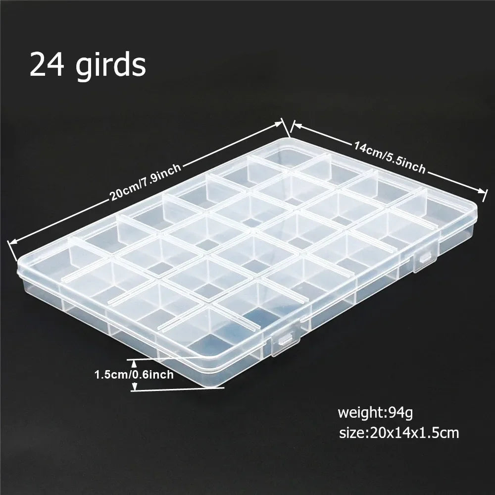 Compartments Plastic Storage Box Organizer Jewelry Container