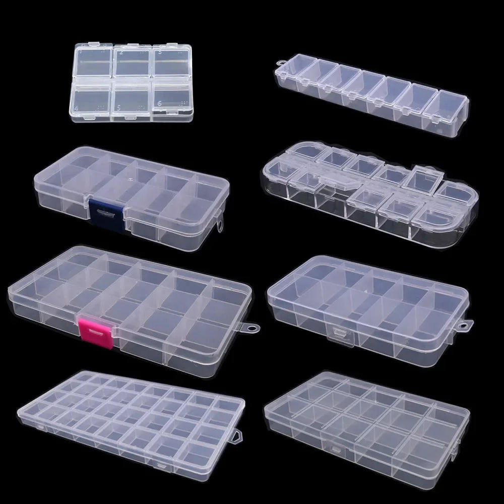 Compartments Plastic Storage Box Organizer Jewelry Container