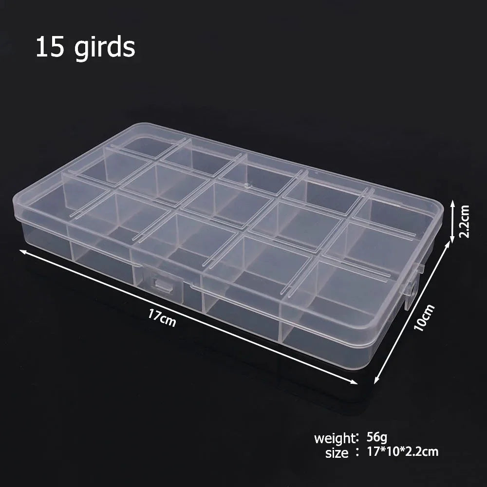 Compartments Plastic Storage Box Organizer Jewelry Container