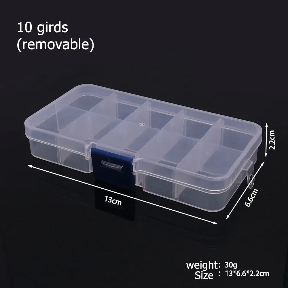Compartments Plastic Storage Box Organizer Jewelry Container