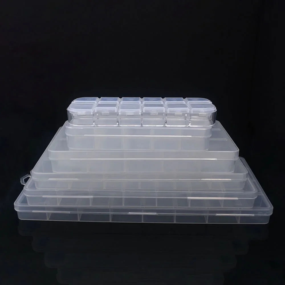 Compartments Plastic Storage Box Organizer Jewelry Container