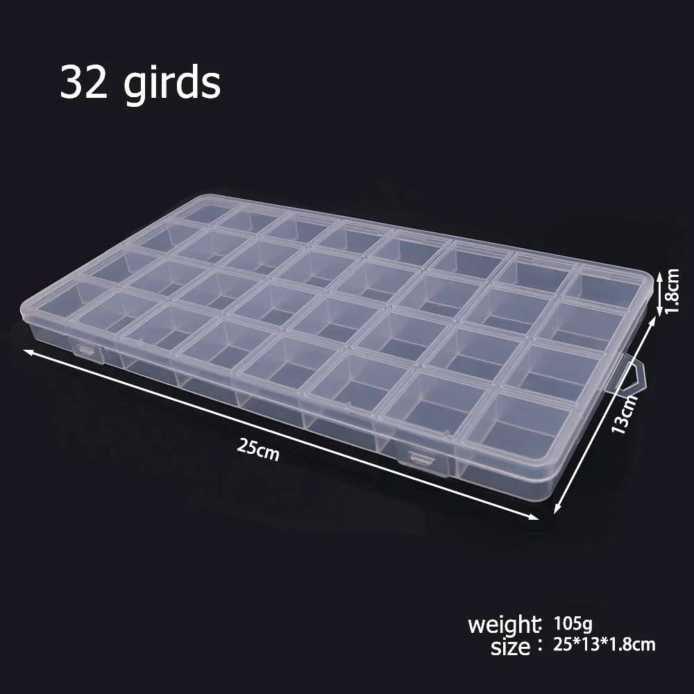 Compartments Plastic Storage Box Organizer Jewelry Container
