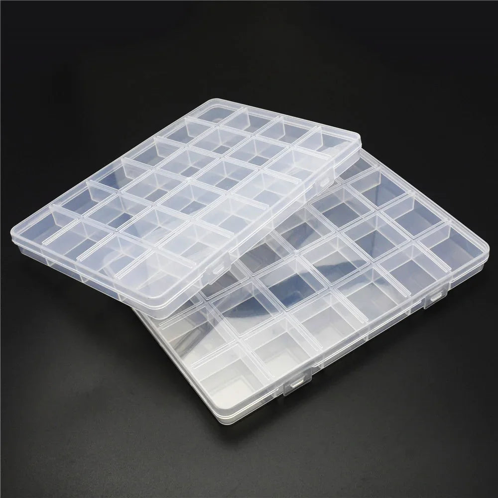 Compartments Plastic Storage Box Organizer Jewelry Container