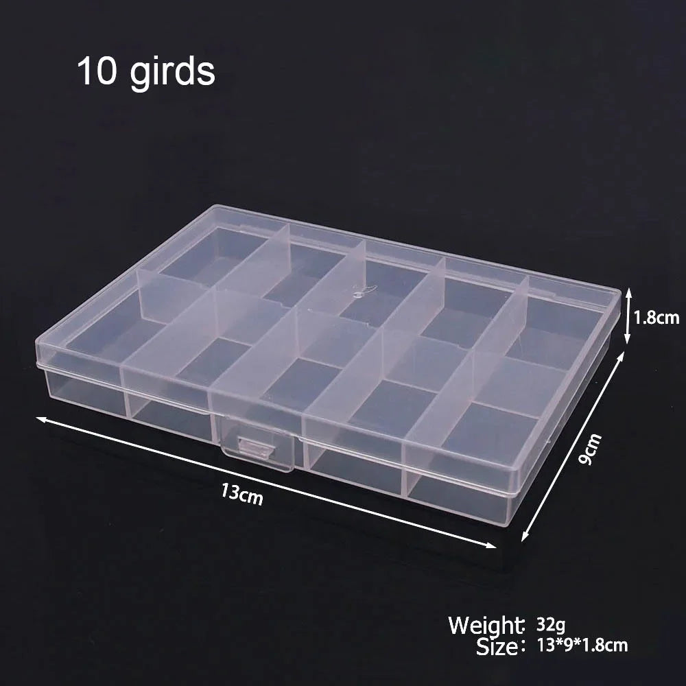 Compartments Plastic Storage Box Organizer Jewelry Container