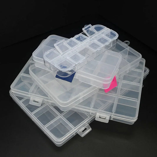 Compartments Plastic Storage Box Organizer Jewelry Container