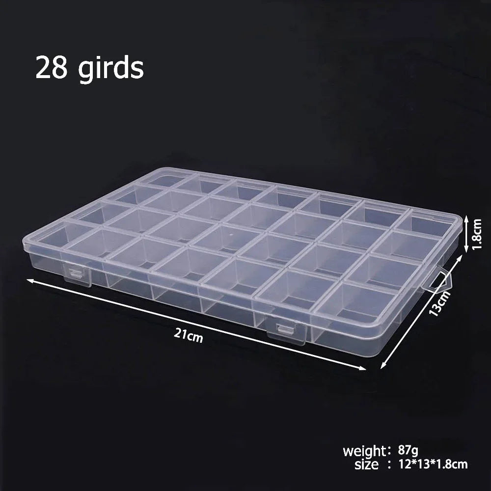 Compartments Plastic Storage Box Organizer Jewelry Container