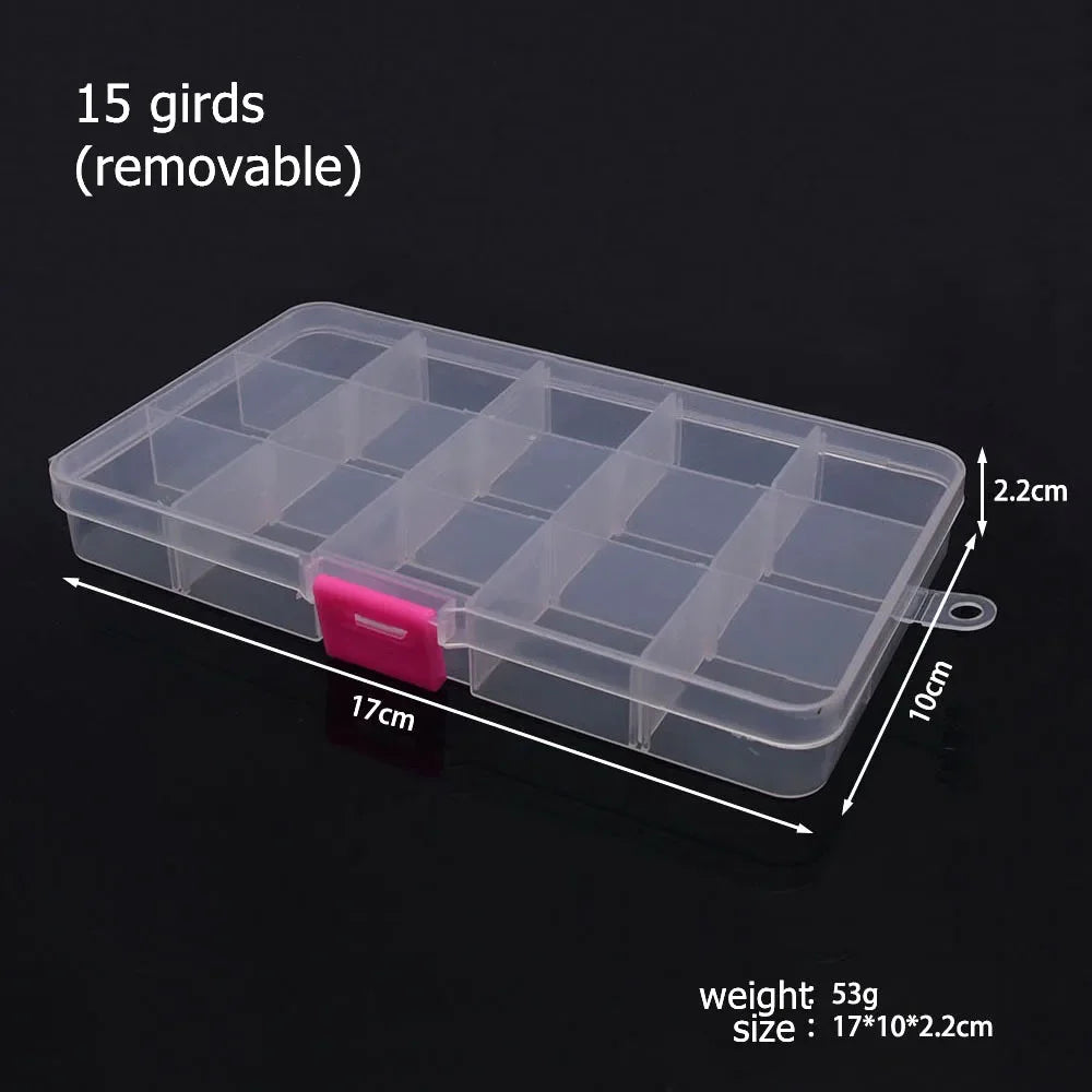 Compartments Plastic Storage Box Organizer Jewelry Container